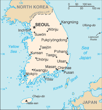 Korea - South Map
